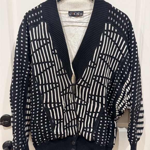 ESCADA vintage 80’s Knit Jacket Cardigan EU38/S/M EUC - Picture 5 of 9